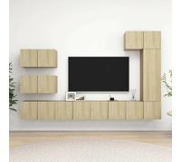 vidaXL Set de muebles salón TV 8 pzas madera ingeniería roble Sonoma