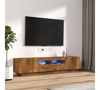 vidaXL Set de Muebles TV LED 2 Piezas Pared Armario Decoración Almacenamiento Salón Sala de Estar Dormitorio Contrachapada Color Roble