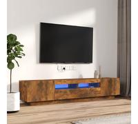 vidaXL Set de muebles TV con LEDS 2 pzas contrachapada roble ahumado
