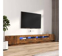 vidaXL Set de muebles TV con LEDS 3 pzas contrachapada roble ahumado