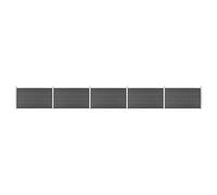 vidaXL Set de paneles de valla jardín WPC 872x105 cm Negro Pantalla de privacidad exterior