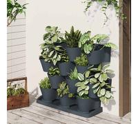 vidaXL Set de plantas jardín vertical 12 uds polipropileno antracita