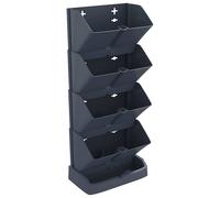 vidaXL SET DE PLANTAS JARDÍN VERTICAL 4 UDS POLIPROPILENO ANTRACITA