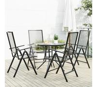 vidaXL Set de sillas jardín reclinables 5 piezas acero antracita
