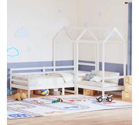 vidaXL Set de sofá cama con banco y techo madera pino blanco 80x200 cm