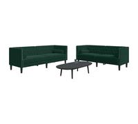 Set De Sofás Chesterfield Con Cojines 2 Piezas Terciopelo Verde Vidaxl