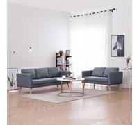 vidaXL Set de sofás de 2 y 3 plazas de tela gris oscuro