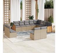 vidaXL Set de sofás de jardín 12 pzas y cojines ratán sintético marrón