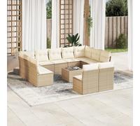 vidaXL Set de sofás de jardín 12 pzas y cojines ratán sintético marrón