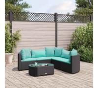 vidaXL Set de sofás de jardín 6 piezas y cojines ratán sintético negro