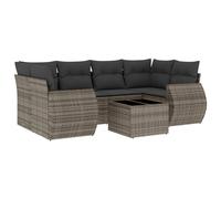 vidaXL Set de sofás de jardín 7 piezas con cojines ratán PE gris