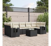 vidaXL Set de sofás de jardín 8 piezas y cojines ratán sintético negro