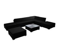 vidaXL Set de sofás de jardín 8 Piezas y Cojines ratán sintético Negro
