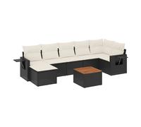 vidaXL Set de sofás de jardín 8 piezas y cojines ratán sintético negro