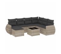 Vidaxl set de sofás de jardín 8 pzas y cojines ratán sintético gris