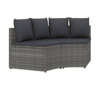 Vidaxl set de sofás de jardín con cojines 2 pzas ratán sintético gris