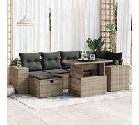 vidaXL Set de sofás de jardín y cojines 8 piezas ratán sintético gris