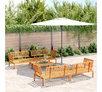 vidaXL Set de sofás de palets de jardín 5 pzas madera maciza de acacia
