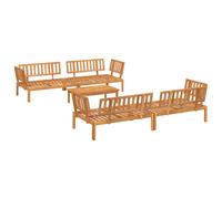 vidaXL Set de sofás de palets de jardín 5 pzas madera maciza de acacia