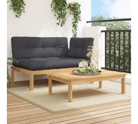 vidaXL Set de sofás de palets de jardín y cojines 2 pzas madera acacia