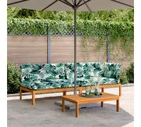 vidaXL Set de sofás de palets de jardín y cojines 3 pzas madera acacia
