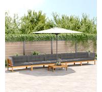 vidaXL Set de sofás de palets de jardín y cojines 6 pzas madera acacia