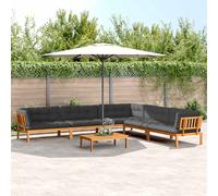 vidaXL Set de sofás de palets de jardín y cojines 6 pzas madera acacia
