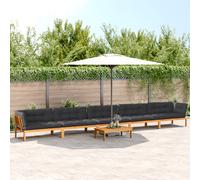 vidaXL Set de sofás de palets de jardín y cojines 6 pzas madera acacia