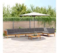 vidaXL Set de sofás de palets de jardín y cojines 6 pzas madera acacia