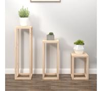 vidaXL Set de soportes para plantas 3 piezas madera maciza de pino