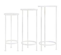 vidaXL Set de soportes para plantas estilo vintage 3 uds metal blanco
