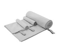 vidaXL Set de Toallas de Deportes 3 pcs Gris Poliéster y Poliamida