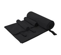 vidaXL Set de Toallas de Deportes 3 uds. Negro 210 x 100 cm