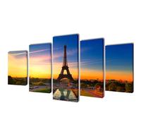 vidaXL Set decorativo de lienzos para la pared Torre Eiffel 200 x 100 cm