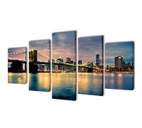 vidaXL Set decorativo de lienzos para pared río de Brooklyn 200 x 100 cm