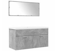vidaXL Set Gris hormigón 90 x 38.5 x 46 cm