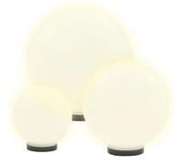 vidaXL Set Lámparas Jardín Luz LED Esférica Bola 20/30/40 cm Iluminación Patio Cantidad 3 unidades, 6 unidades