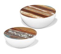 vidaXL Set mesa de centro forma cuenco 2 uds madera maciza reciclada