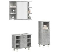 vidaXL Set muebles de baño 2 piezas madera contrachapada en color Gris hormigón/Roble Sonoma | almacenamiento funcional diseño moderno para baño dormitorio sala