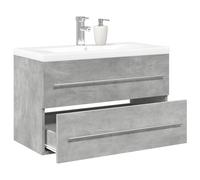 vidaXL Set muebles de baño 2 piezas madera contrachapada en color Gris hormigón/Roble Sonoma | almacenamiento funcional diseño moderno para baño dormitorio sala