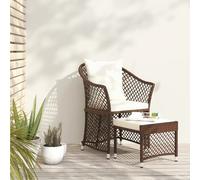 vidaXL Set muebles de jardín 2 piezas y cojines ratán sintético marrón