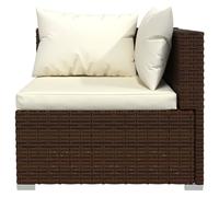 vidaXL Set muebles de jardín 3 pzas y cojines ratán sintético marrón