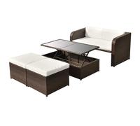 vidaXL Set muebles de jardín 4 piezas y cojines ratán sintético marrón