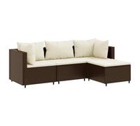 vidaXL Set muebles de jardín 4 piezas y cojines ratán sintético marrón