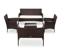vidaXL Set muebles de jardín 5 piezas y cojines ratán sintético marrón