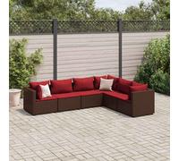 vidaXL Set muebles de jardín 6 piezas y cojines ratán sintético marrón