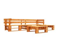 vidaXL Set muebles de palés de jardín 4 pzas madera marrón miel