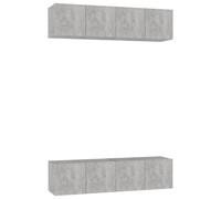 vidaXL Set muebles de salón TV 4 piezas madera ingeniería roble Sonoma
