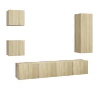 vidaXL Set muebles de salón TV 5 piezas madera ingeniería 30.5x30x90 cm, Mueble de Salon, Mueble TV, Mueble TV salon, Mesa de TV, Mueble tele
