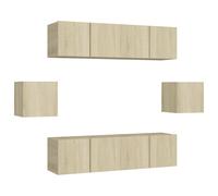vidaXL Set muebles de salón TV 6 piezas madera ingeniería 60x30x30 cm, Mueble de Salon, Mueble TV, Mueble TV salon, Mesa de TV, Mueble tele